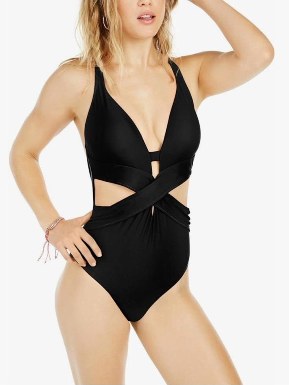 NWT Bar III Black Wrap Around One-Piece Swimsuit